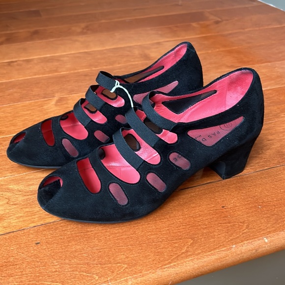 Pas De Rouge Made In Italy Women's Black Suede Shoes Size…37 - Picture 3 of 11